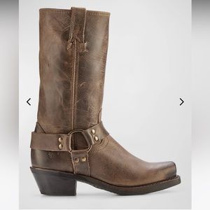 Frye Tall Leather Harness Biker Boots